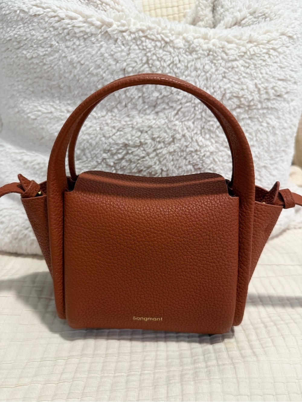 Songmont mini song Pebbled Leather Top-Handle Satchel crossbody